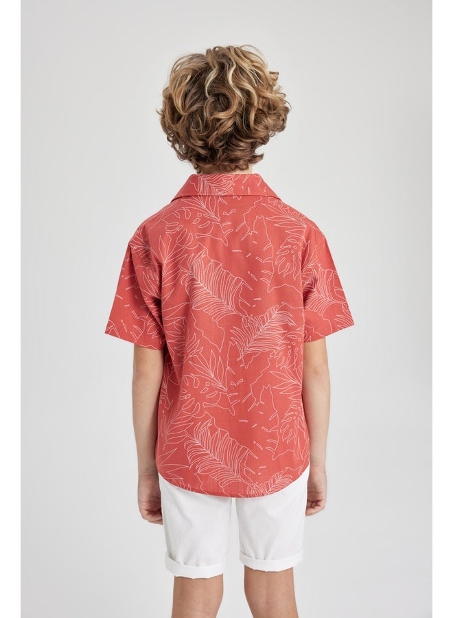 DeFacto Boy Oversize Fit Polo Neck Woven Short Sleeve Shirt  - Image 4