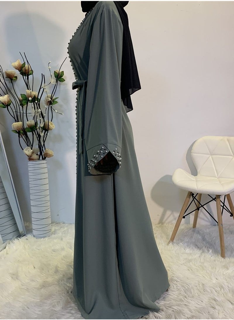 Loquat Fashionable And Elegant Muslim Lace Cardigan Robe  - Image 1