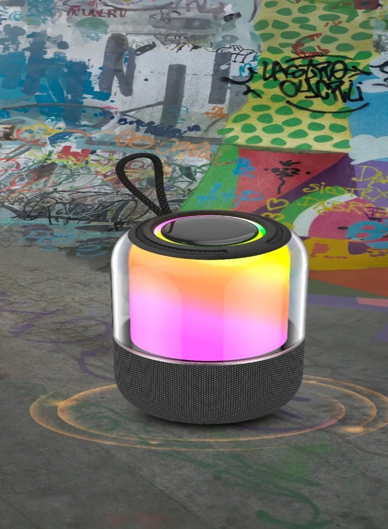 GREEN LION Portable Speaker Palma 2 with RGB Lights / TWS Function /TF Card Input/ Extra Base/360° Audio/ Bluetooth V5.3 / Uninterrupted Music Playback / Powerful Stereo Sound - Black - Image 3