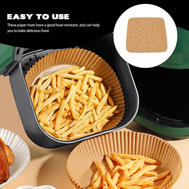 Unbleached Air Fryer Parchment Paper Liners 9 5 Inch Non Stick Disposable Baking Sheets - Image 5