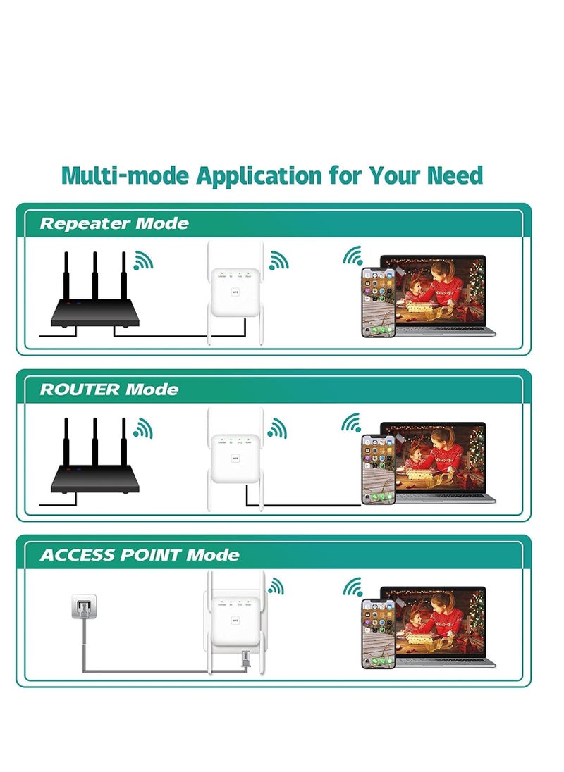 Excefore - WiFi Extender, WiFi Signal Booster, Internet Booster for Home, Range up to 8500+sq.ft, Support Connect Over 40 Devices, Boost Your Home WiFi Signal - Image 1