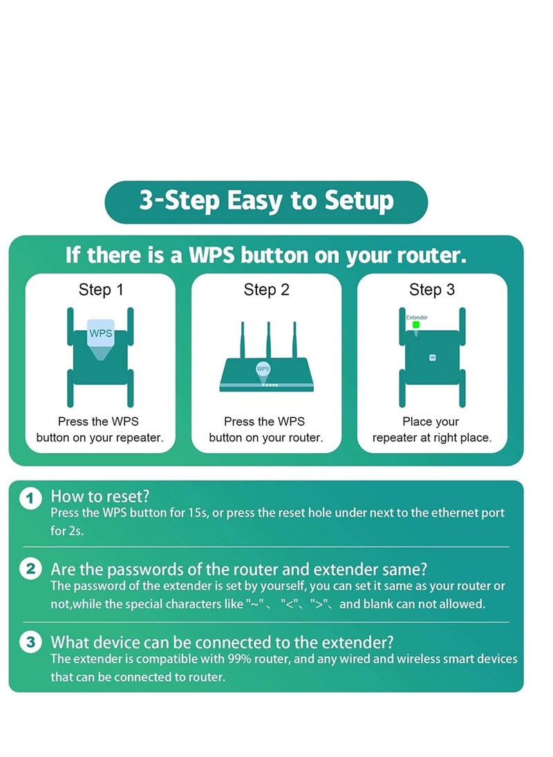 Excefore - WiFi Extender, WiFi Signal Booster, Internet Booster for Home, Range up to 8500+sq.ft, Support Connect Over 40 Devices, Boost Your Home WiFi Signal - Image 1
