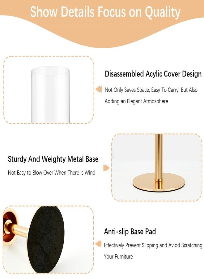 VINCIGANT 6PCS Gold Candle Sticks Holder in Wedding Centerpieces for Tables, Metal Candlesticks Sticks Holder with Acrylic lampshade for Parties, Valentine's Day, Birthday, and Wedding Decorations - Image 5