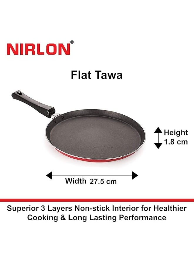 Nirlon Special Aluminium Non-Stick Flat Base Dosa Tawa, 27.5cm (3 Layered Coated) - Image 3