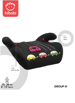 hibobi Car Seat Booster for Kids, Comfortable and Suitable for 4+ Years 22-36kg Kids, Black  - Image 3