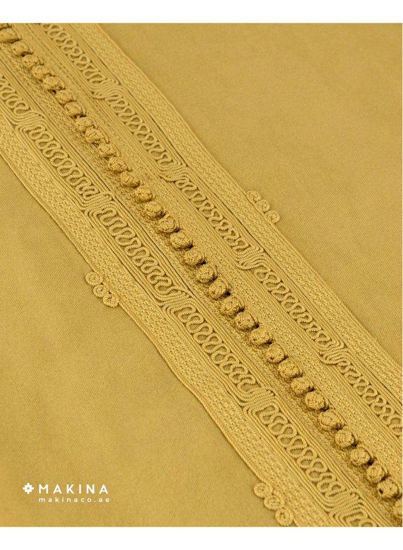 MAKINA Moroccan Thobe for Men with Handmade Brim Embroidery - Image 3