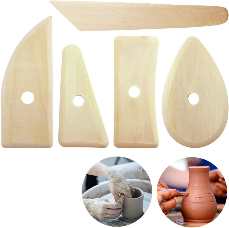 Luckam 5 قطع أدوات الطين، أدوات تقليم الطين للخزف لنحت قوالب الطين لوازم السيراميك - Image 1
