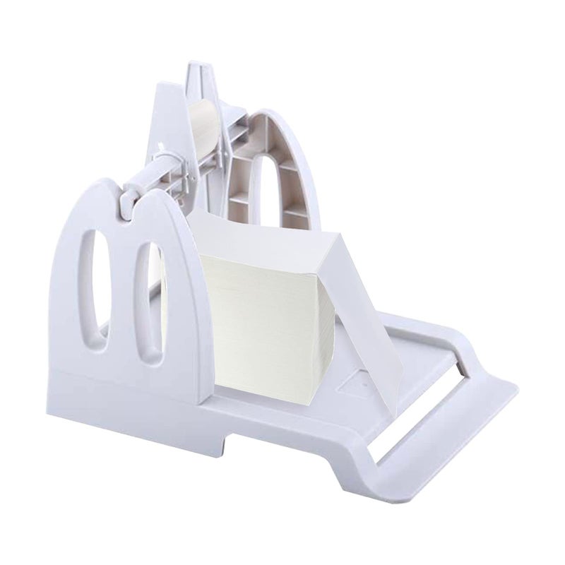 حامل طابعة الملصقات الحرارية لسطح المكتب الأسود 2 في 1 لفافات وموزع ملصقات مكدسة فانفولد مادة ABS متينة لملصقات الشحن - Image 2