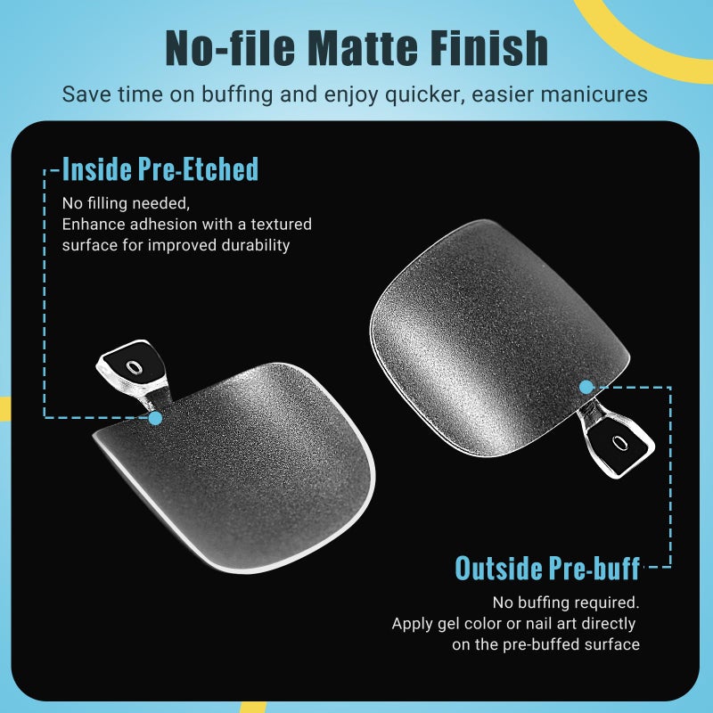 SINOKAME Clear Press on Toenails Short with Nail Glue Kit, SINOKAME Full Cover No File Matte Gel Toe Nail Tips for Regular &Small Toenail Beds Short Lengths, 300 Pcs 15 Inclusive Sizes for up to 10 Pedicures - Image 5