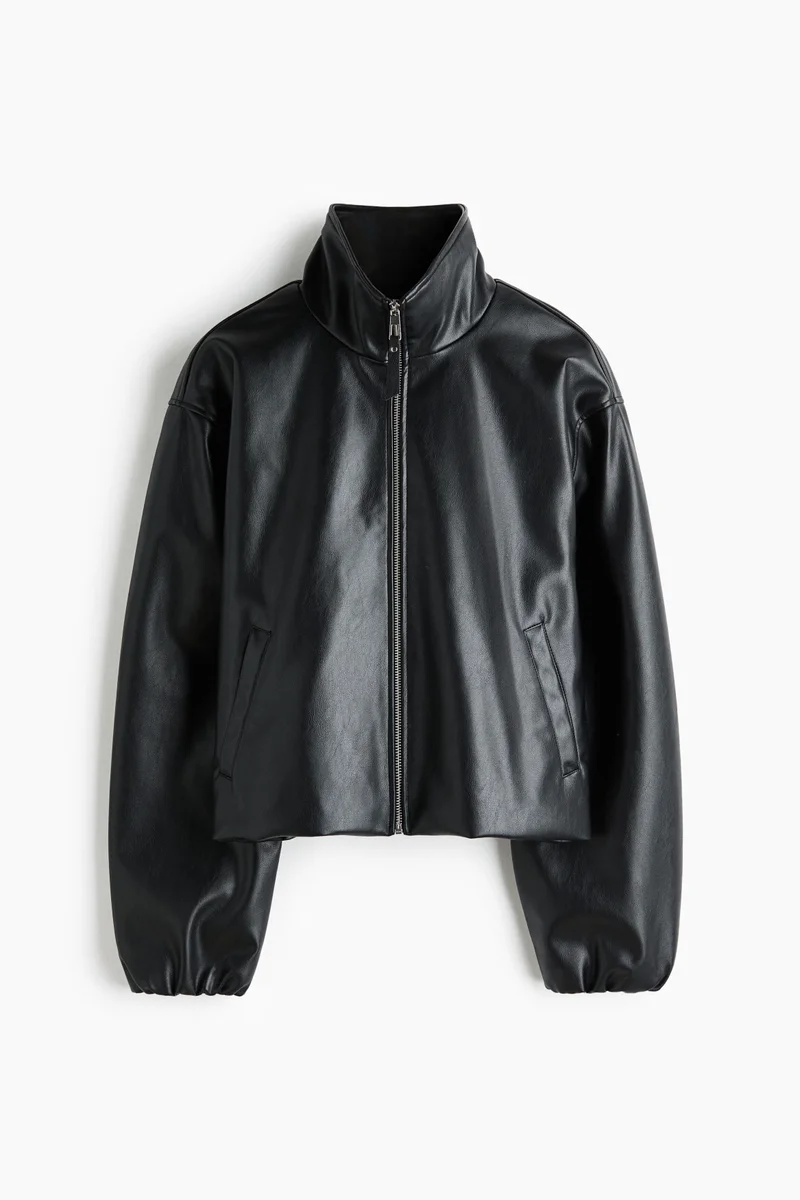 H&M  Coated funnel-collar jacket for Women | Best Price UAE