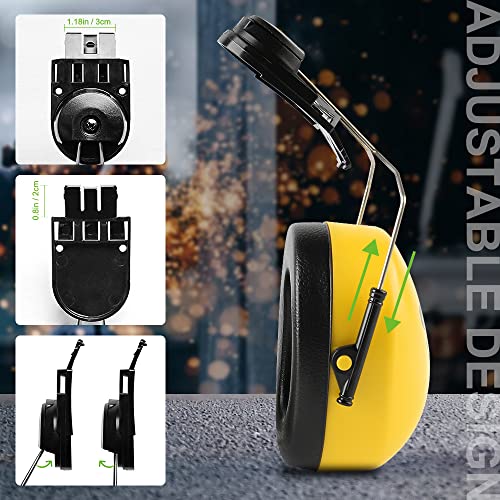 GREEN DEVIL Hard Hat Mounted Ear Muffs Helmet Attachable Hearing Protection Safety Earmuff Professional Hard Hat Attachment Ear muff for Construction or Manufacturing NRR 27dB Noise Protection(safety-yellow) - Image 4