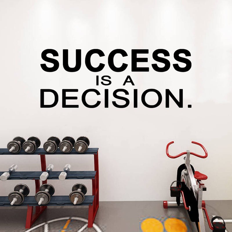 Wall Decals for Men Inspirational Wall Stickers Easy to Apply Vinyl Wall Decor Art Positive Quotes Gym Office School Living Room Dorm Home Sayings Words Signs Success is A Decision 32X125
