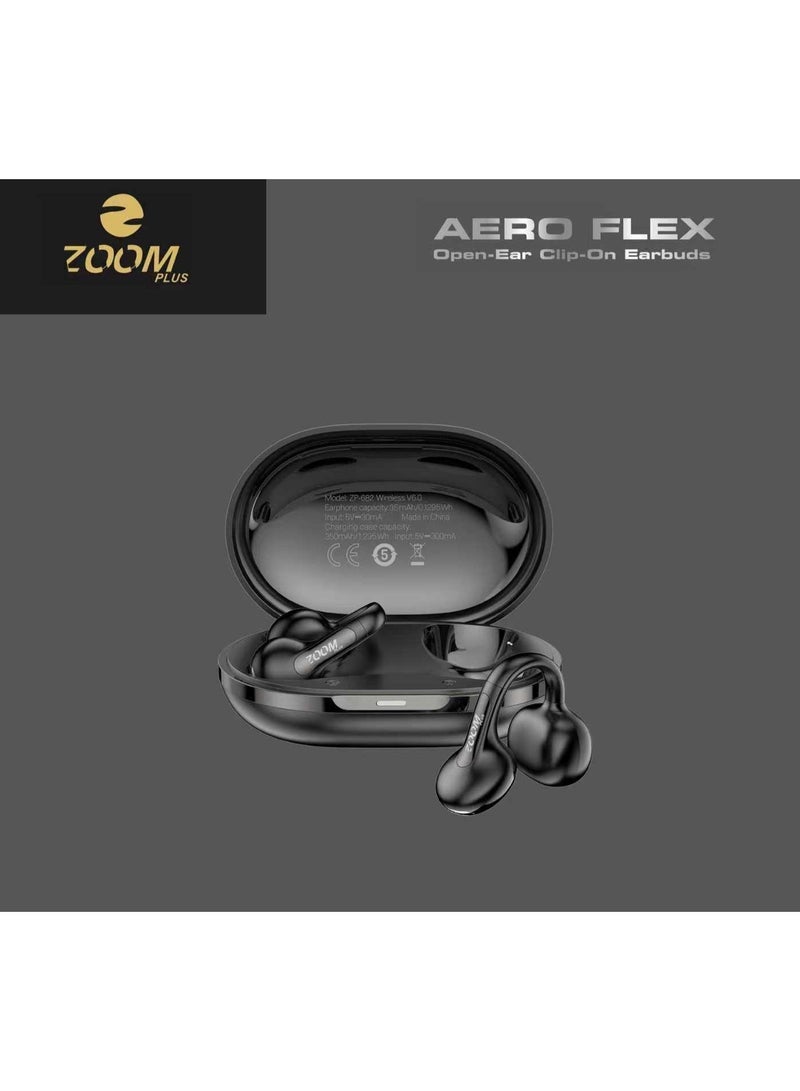 Zoom Plus AERO FLEX ZP-682 Open-Ear Clip-On Wireless Earbuds – Bluetooth 5.4 Headphones with AI ENC Mic for Clear Calls, 30H Playtime, Lightweight Secure Fit for Sports, Deep Bass - Image 3