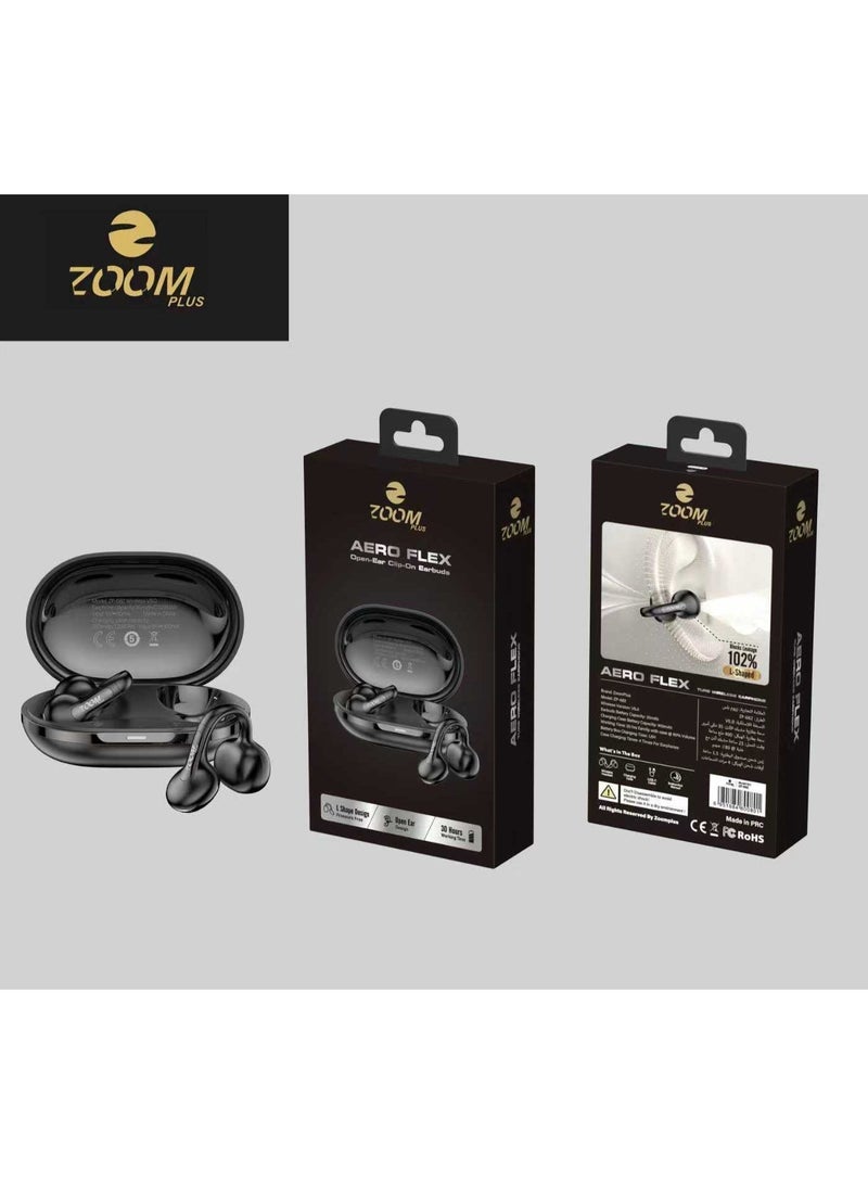 Zoom Plus AERO FLEX ZP-682 Open-Ear Clip-On Wireless Earbuds – Bluetooth 5.4 Headphones with AI ENC Mic for Clear Calls, 30H Playtime, Lightweight Secure Fit for Sports, Deep Bass - Image 4