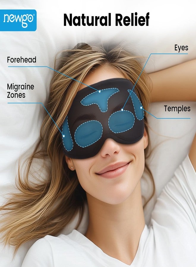 NEWGO Cooling Gel Eye Mask 3D Soft Cold Eye Mask, Eye Ice Pack with Zero Eye Pressure Hot Cold Therapy Blackout Sleep Mask for Puffiness, Dark Circles, Dry Eyes, Headaches and Stress Relief - Image 2