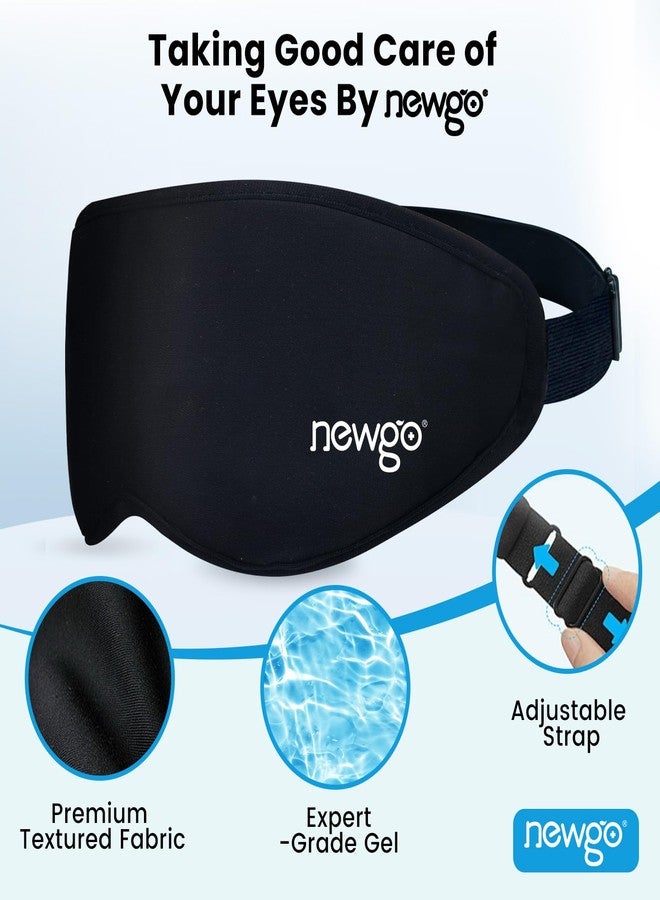 NEWGO Cooling Gel Eye Mask 3D Soft Cold Eye Mask, Eye Ice Pack with Zero Eye Pressure Hot Cold Therapy Blackout Sleep Mask for Puffiness, Dark Circles, Dry Eyes, Headaches and Stress Relief - Image 4