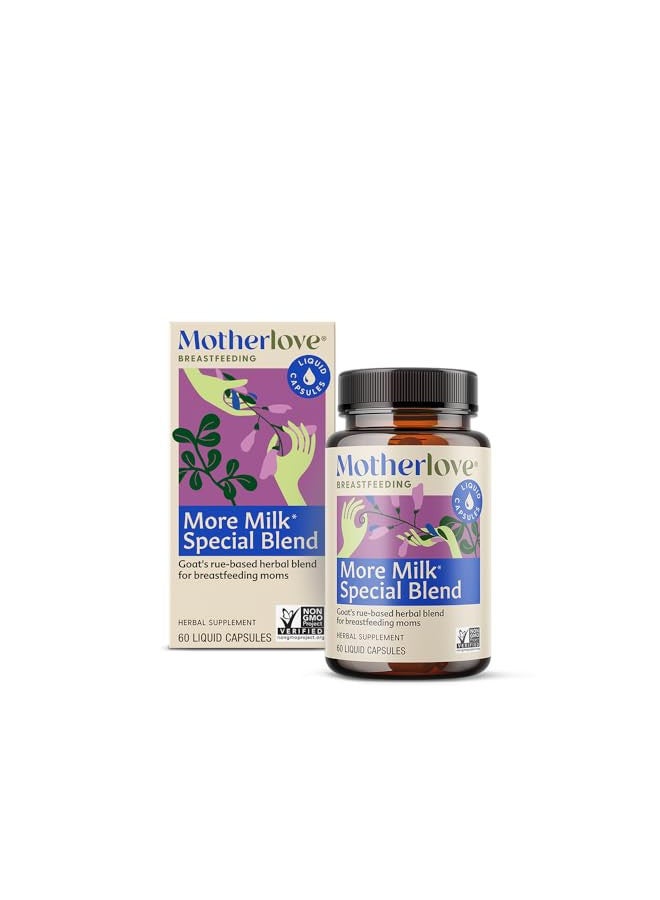 Motherlove Motherlove More Milk Special Blend (60 Liquid caps) Herbal Lactation Supplement w/Goats Rue to Build  Tissue & Support  Milk Supply Non-GMO, Organic Herbs, Vegan, Kosher, Soy-Free  - Image 1