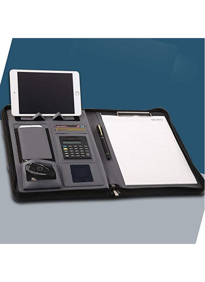 ISank - A4 Multi-function Folder Wireless/wired Charging Folder Combination, with Notebook, Calculator, Mobile Power - Image 1