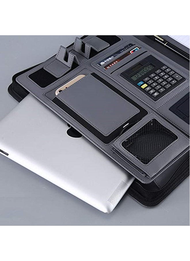 ISank - A4 Multi-function Folder Wireless/wired Charging Folder Combination, with Notebook, Calculator, Mobile Power - Image 1