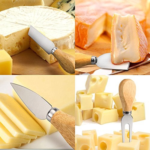 YXChome 4 Cheese Knives Set - Cheese Knife,Cheese Fork,Cheese Slicer,Butter Knife - Mini Premium Stainless Steel Cheese Knife Set - Cheese Knives for Charcuterie Board - Charcuterie Boards Accessories - Image 4