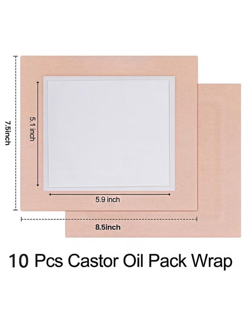 Realfrog 10 Disposable Castor Oil Packs, High Water Absorption 8.5-Inch * 7.5-Inch Self-Adhesive Castor Oil Packaging Organic Cotton, No Cleaning, Easy To Use, Leak Proof  - Image 2