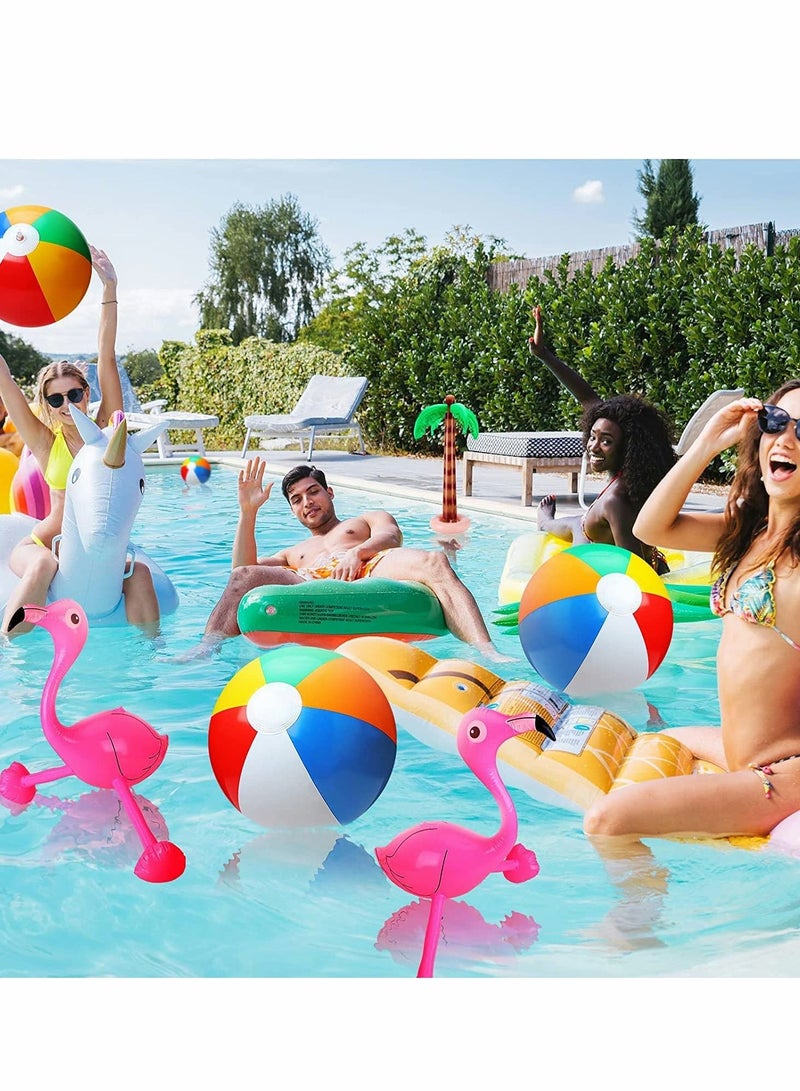 Hawaiian Party Toys Set, 8Pcs Inflatable Palm Trees Flamingos Toys Inflatable Banana Beach Balls Inflatable Dolphin for Hawaii Party Summer Party Decor Beach Pool Backdrop Pool Party Supplies  - Image 2