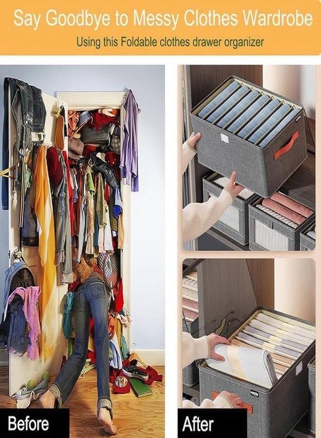 KRLZ Large Capacity Storage Bins Closet Organizer System, Sturdy Foldable Storage Boxes for Organizing Clothing, Sheets, Toys, Books - Shelf Organizer Shelves Basket Storage Bin - Image 3