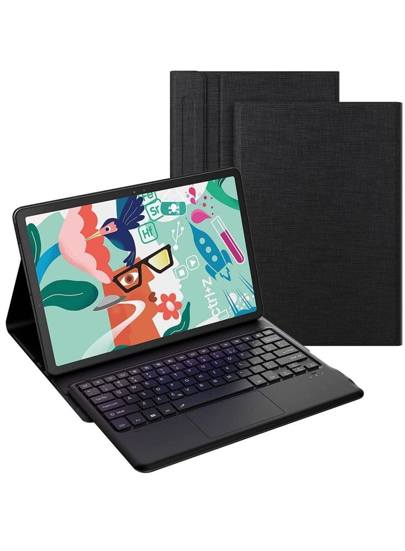ELTRAZONE Galaxy Tab S7 FE Keyboard Case 12.4" 2021, Wireless Detachable Keyboard + Folio Smart PU Case Cover Auto Sleep/Wake Magnetic for Samsung Galaxy Tab S7 FE 2021 (SM-T730/T736B) (Black) - Image 1