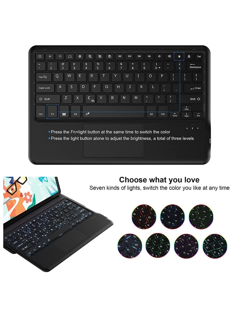 ELTRAZONE Galaxy Tab S7 FE Keyboard Case 12.4" 2021, Wireless Detachable Keyboard + Folio Smart PU Case Cover Auto Sleep/Wake Magnetic for Samsung Galaxy Tab S7 FE 2021 (SM-T730/T736B) (Black) - Image 3