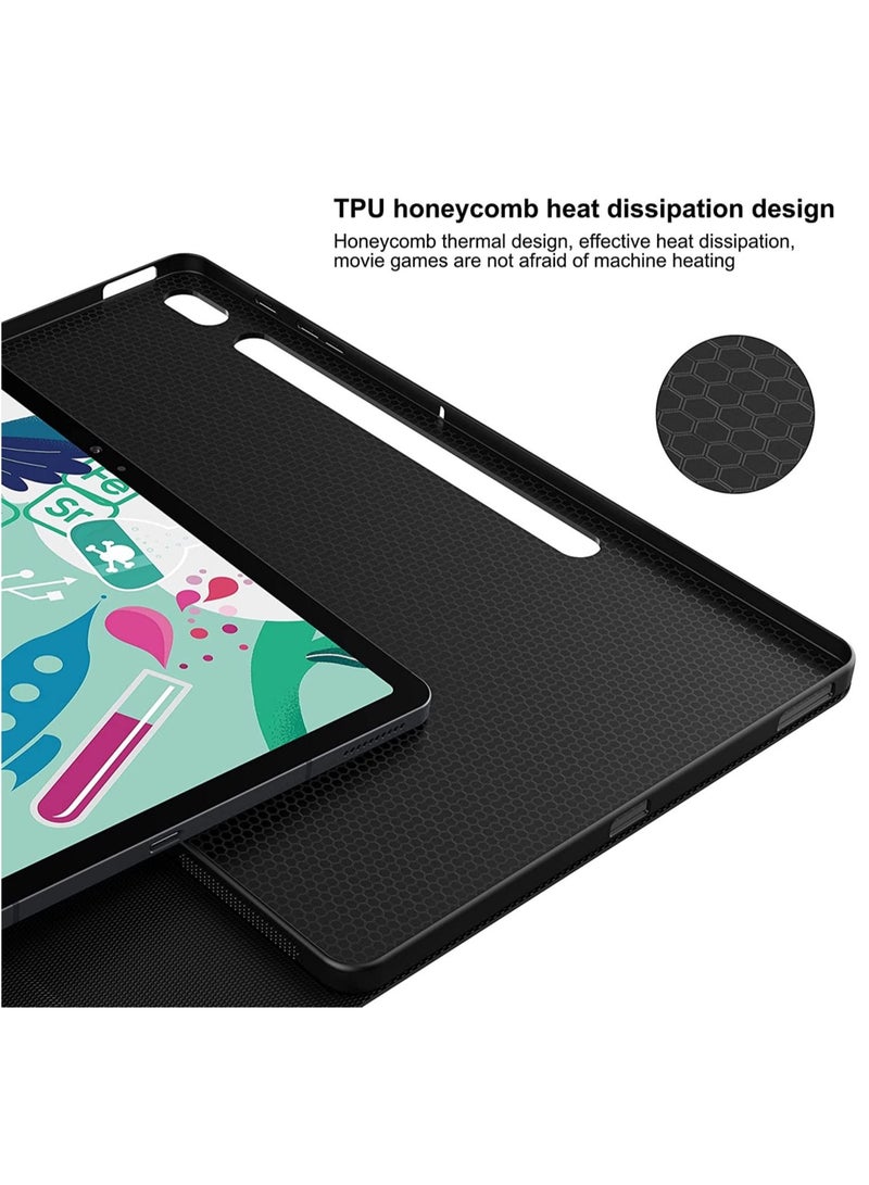 ELTRAZONE Galaxy Tab S7 FE Keyboard Case 12.4" 2021, Wireless Detachable Keyboard + Folio Smart PU Case Cover Auto Sleep/Wake Magnetic for Samsung Galaxy Tab S7 FE 2021 (SM-T730/T736B) (Black) - Image 4