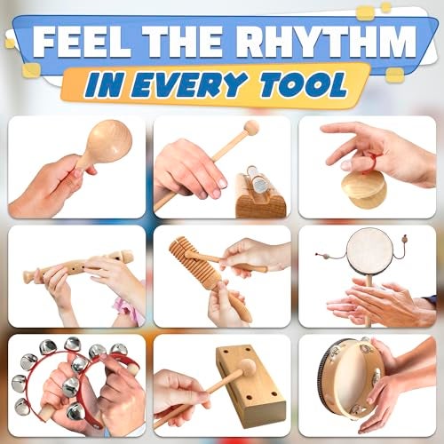KETAR Percussion Instruments for Adults – 13-Piece Music Instruments Kit with Durable Storage Bag – Enhances Rhythm and Coordination, Percussion Instrument | Gift for Music-Loving Families & Group Sessions - Image 5