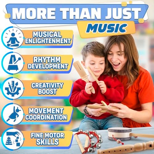 KETAR Percussion Instruments for Adults – 13-Piece Music Instruments Kit with Durable Storage Bag – Enhances Rhythm and Coordination, Percussion Instrument | Gift for Music-Loving Families & Group Sessions - Image 4