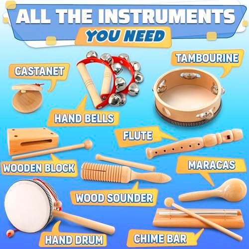 KETAR Percussion Instruments for Adults – 13-Piece Music Instruments Kit with Durable Storage Bag – Enhances Rhythm and Coordination, Percussion Instrument | Gift for Music-Loving Families & Group Sessions - Image 2