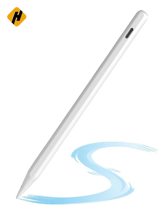 هوها قلم رصاص لـ iPad ، ورفض النخيل القلم القابل لإعادة شحن الدقة العالية والحساسية المتوافقة مع iPad 2018 ~ 2023 (iPad 10/9/8/7/6 ، iPad Pro/iPad Mini/iPad Air)  - Image 1