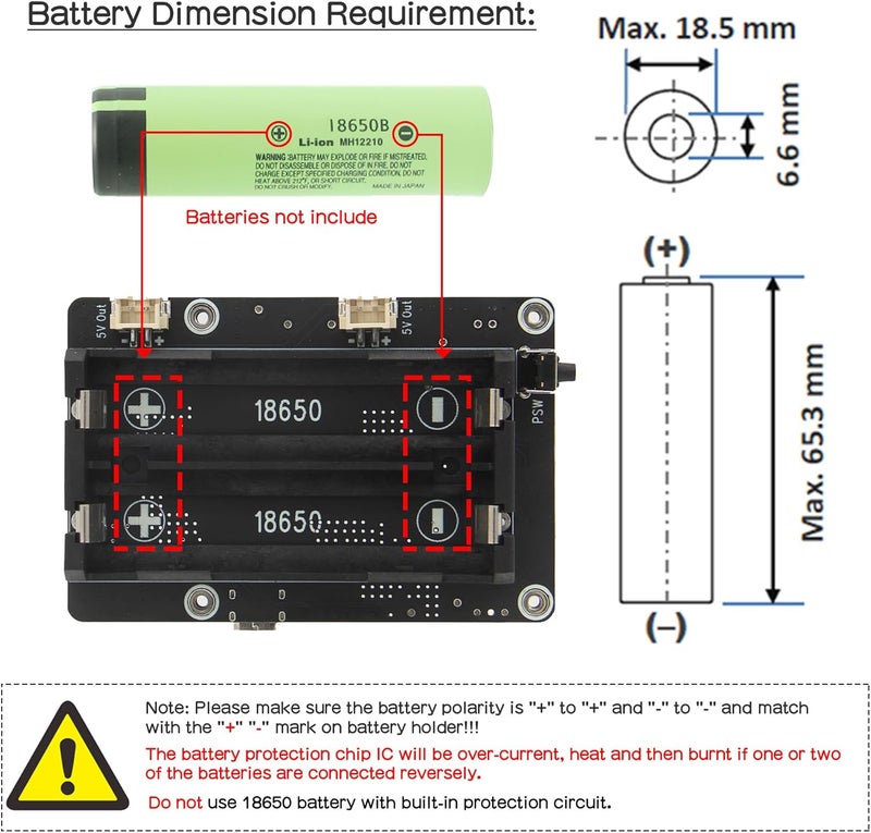 Geekworm X1200 5V UPS Shield for Raspberry Pi 5, with Max 5.1V 5A Output & Auto Power On & Safe Shutdown & Power Loss Detection Function - Image 3