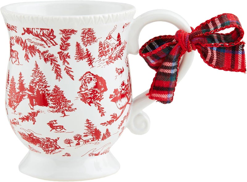 Mud Pie Christmas Toile Sleigh Mug 13 oz - Image 1