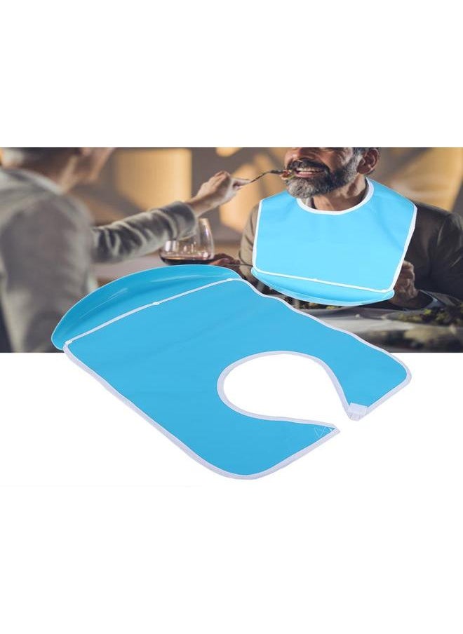 Thoraya Adult Elder Detachable Bib Waterproof Three Dimensional Eating Disability Aid Burp Cloth(Blue )  - Image 3