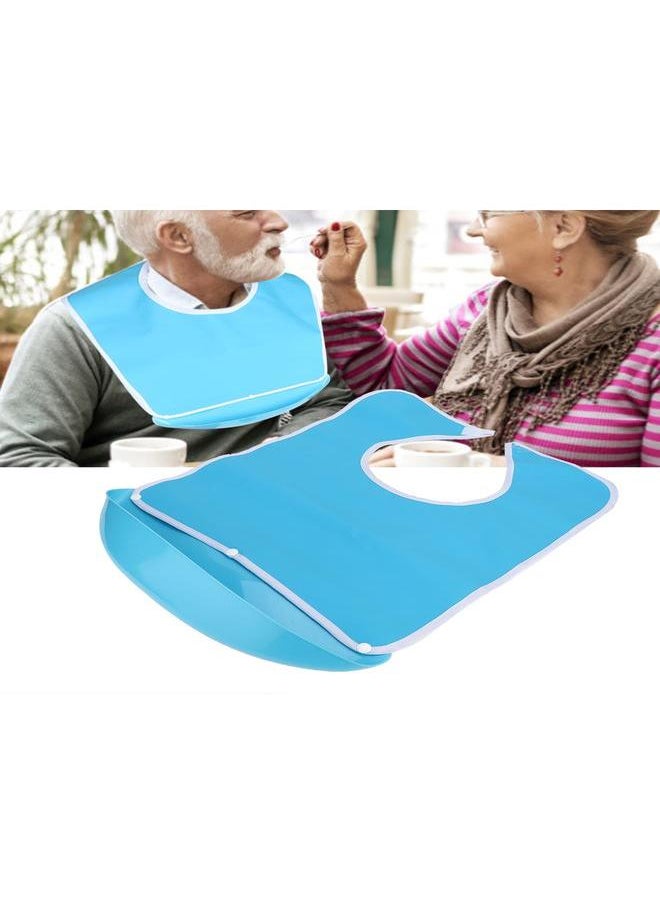 Thoraya Adult Elder Detachable Bib Waterproof Three Dimensional Eating Disability Aid Burp Cloth(Blue )  - Image 4