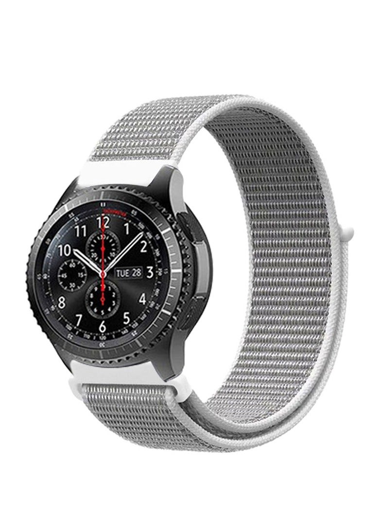 20mm Quick Release Watch Band Replacement Nylon Strap for Universal Samsung Watch/Huawei GT3, Silver - Image 2