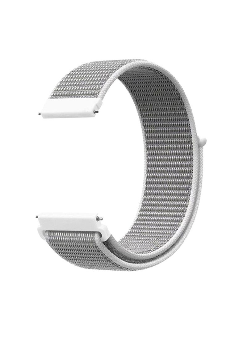20mm Quick Release Watch Band Replacement Nylon Strap for Universal Samsung Watch/Huawei GT3, Silver - Image 3