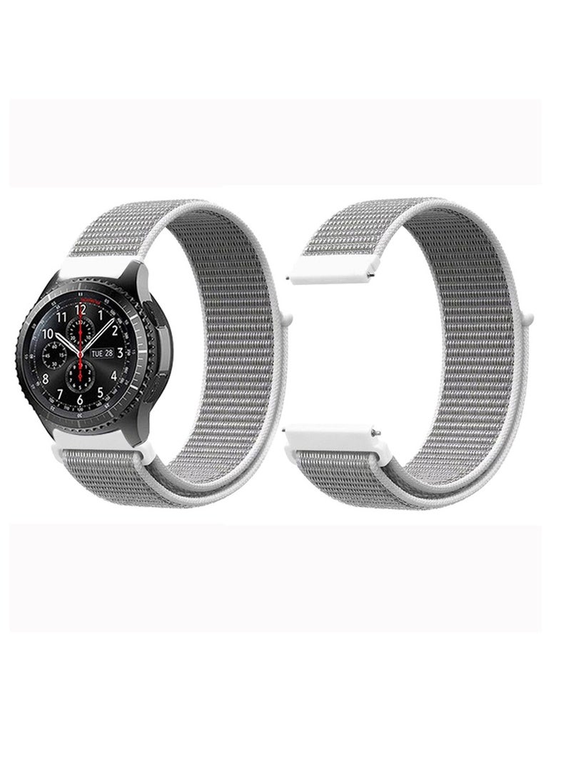 20mm Quick Release Watch Band Replacement Nylon Strap for Universal Samsung Watch/Huawei GT3, Silver - Image 1