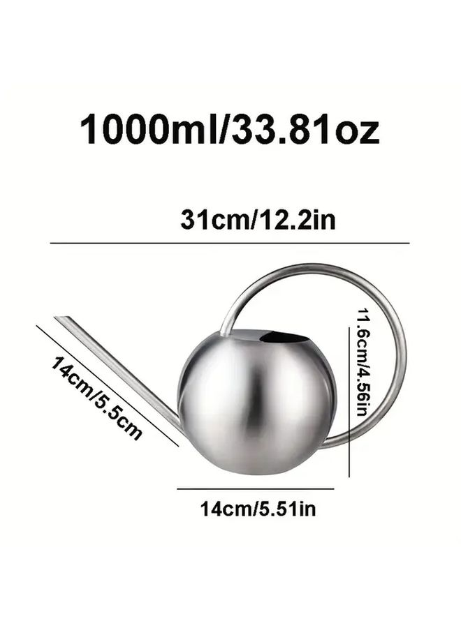Silver Stainless Steel Plant Sprayer with Ergonomic Long Spout for Houseplant Watering - Image 4