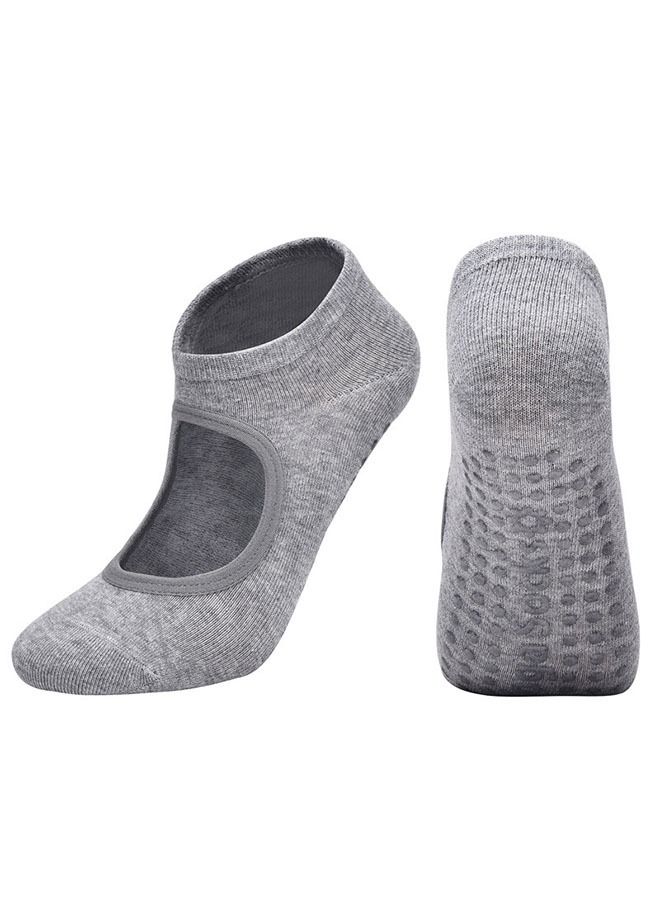 Ant Non Slip Grip Soft Comfortable Yoga Socks for Women, Full Toe Grip Non-Slip Elastic Socks, Workout Sprot Socks for Ballet Dance Yoga (Grey) - Image 1