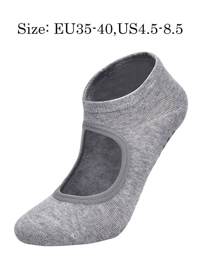 Ant Non Slip Grip Soft Comfortable Yoga Socks for Women, Full Toe Grip Non-Slip Elastic Socks, Workout Sprot Socks for Ballet Dance Yoga (Grey) - Image 2