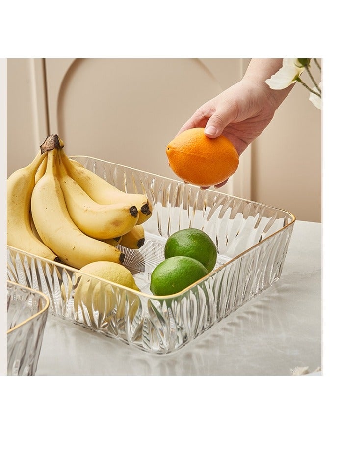 1 Pack  Large Size Acrylic Serve Tray Fruit Tray Organizer Tray Coffee Tea Tray  - Image 3