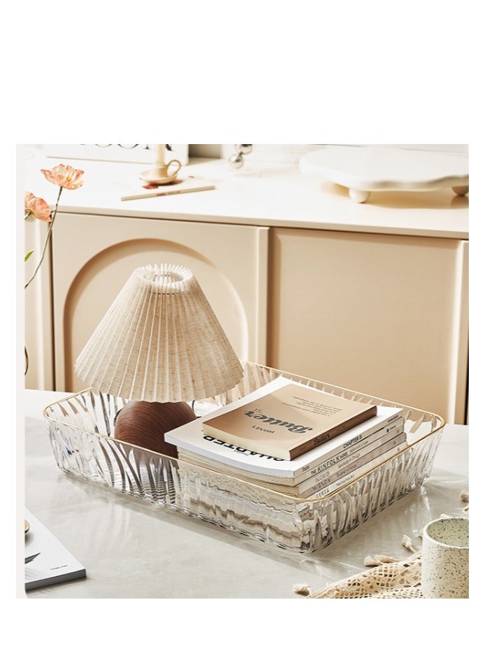 1 Pack  Large Size Acrylic Serve Tray Fruit Tray Organizer Tray Coffee Tea Tray  - Image 5