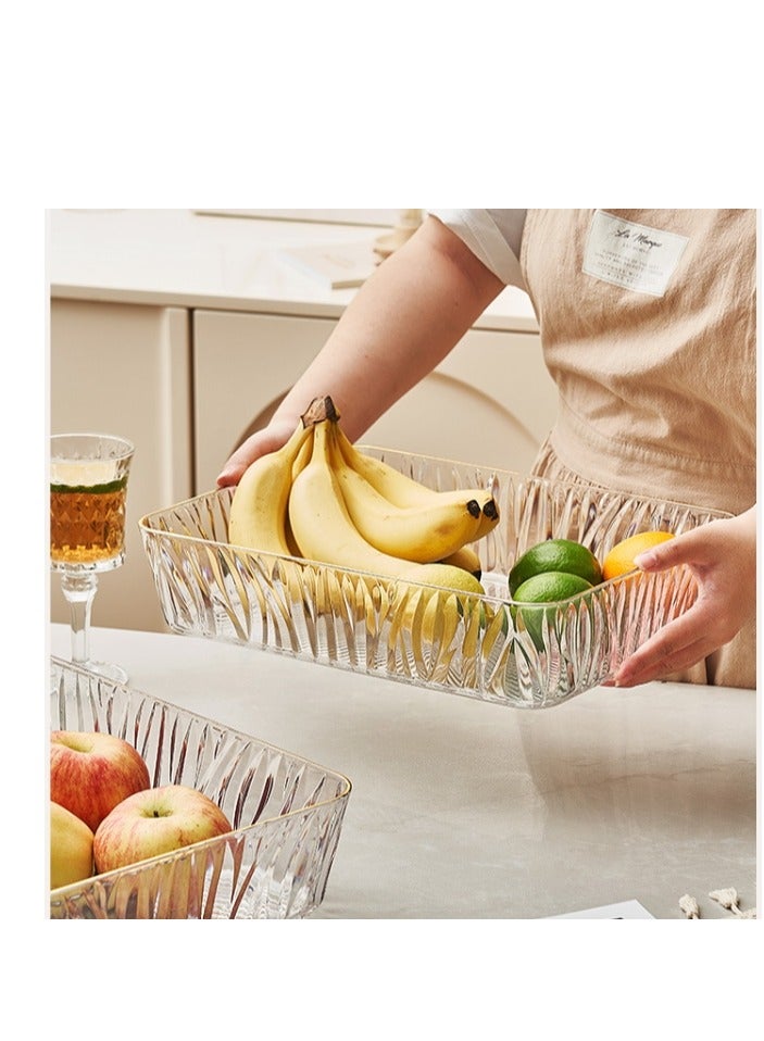 1 Pack  Large Size Acrylic Serve Tray Fruit Tray Organizer Tray Coffee Tea Tray  - Image 4
