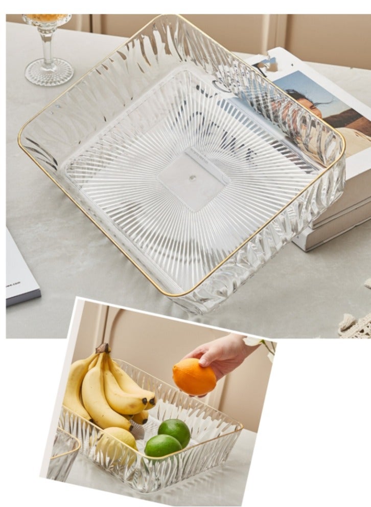 1 Pack  Large Size Acrylic Serve Tray Fruit Tray Organizer Tray Coffee Tea Tray  - Image 1