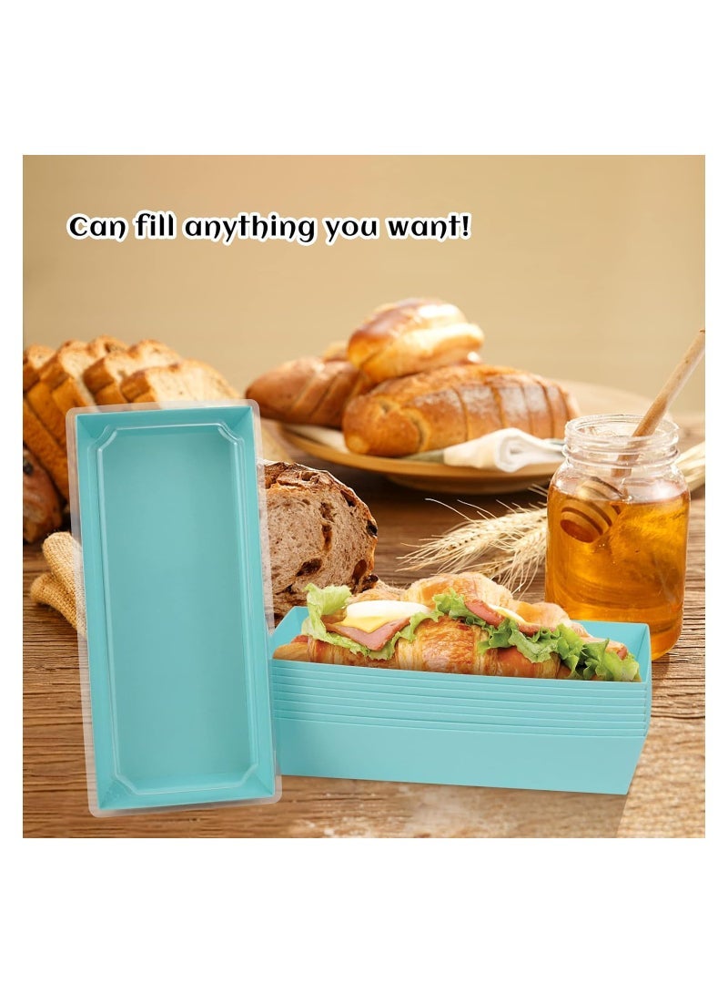 Captaintech Rectangular Disposable Paper Charcuterie Boxes Food Containers Bakery Boxes, Blue - Image 4
