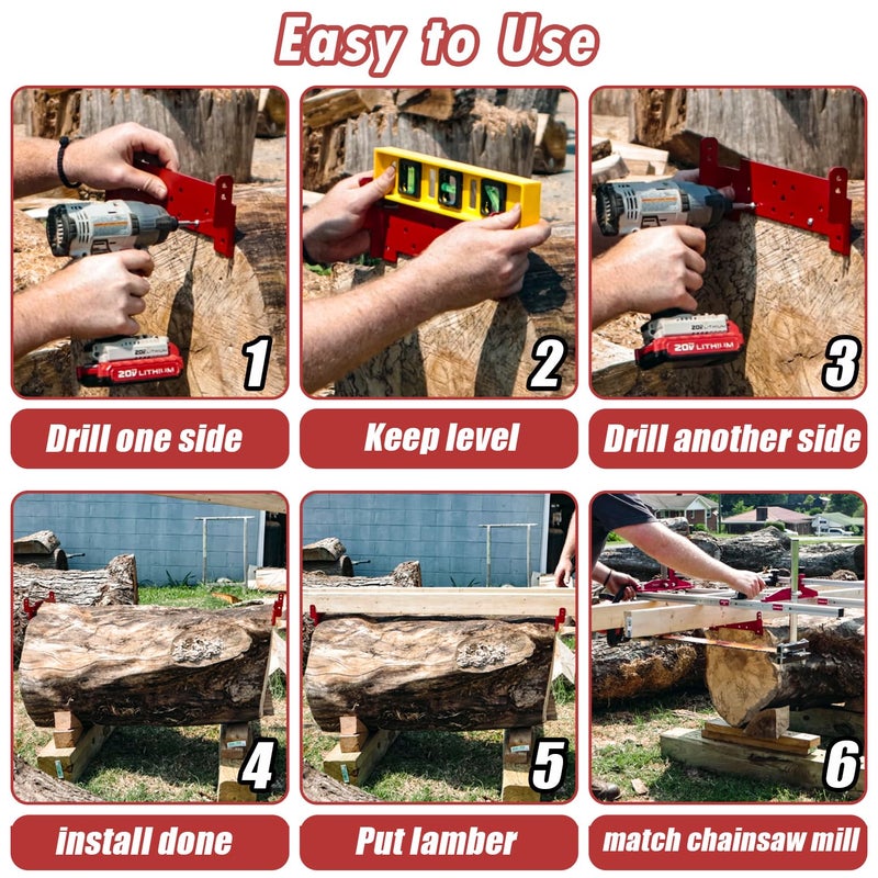 Zozen Chainsaw Mill with Lumber Guide Brackets, Portable Sawmill Kit - Can be Assembled into 3 sizes for Independent Use, Suitable for 14-36" Planking Milling Bar, A Perfect Match Cutting Guide Set. - Image 4